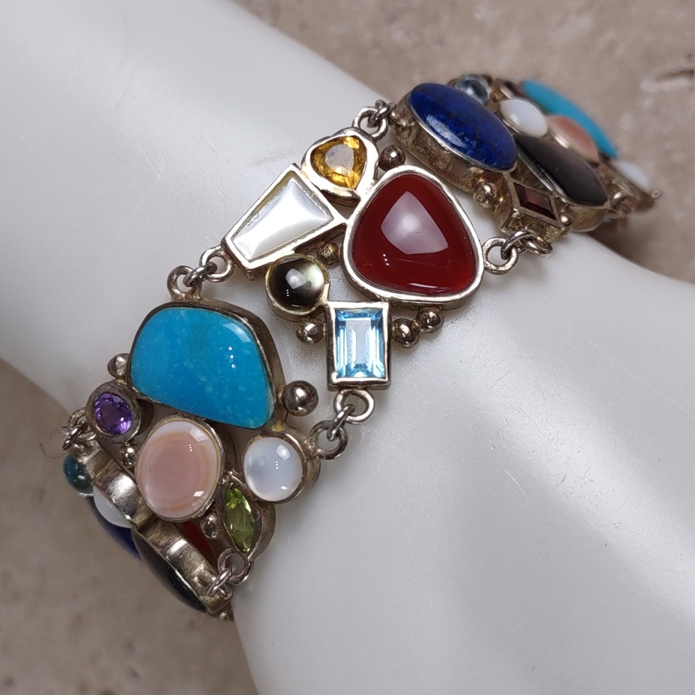 Sterling Silver Multi Gemstone Bracelet